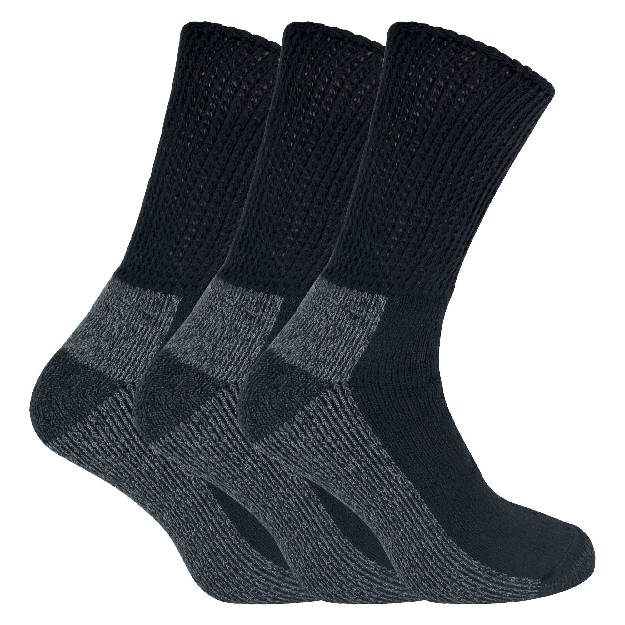 IOMI - 3 Pairs Extra Wide Heavy Duty Cotton Diabetic Work Socks