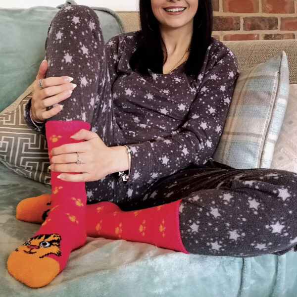 Ladies Fur or Knitted Animal Design Slipper Socks with Grip – Dynergy
