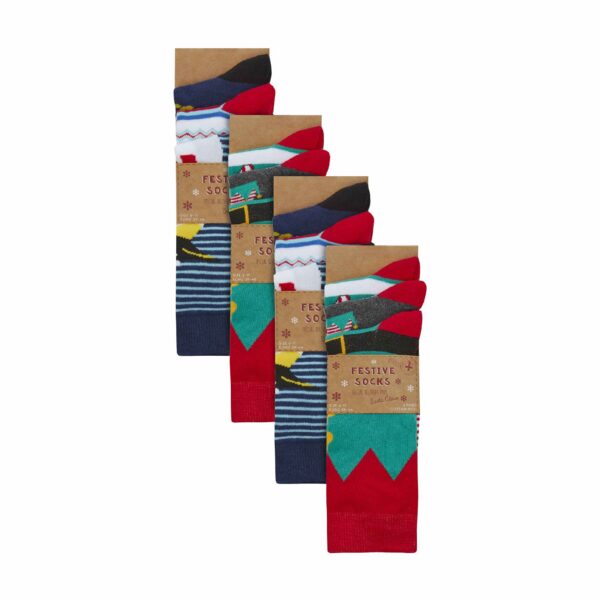 Mens Christmas Socks Multipack | Funny Pattern Christmas Gift Socks in Bulk
