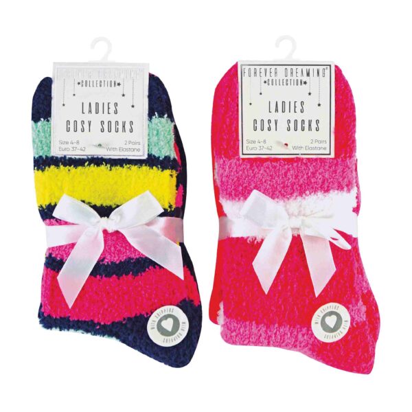 Fuzzy Socks with Grips for Women x4 Pairs