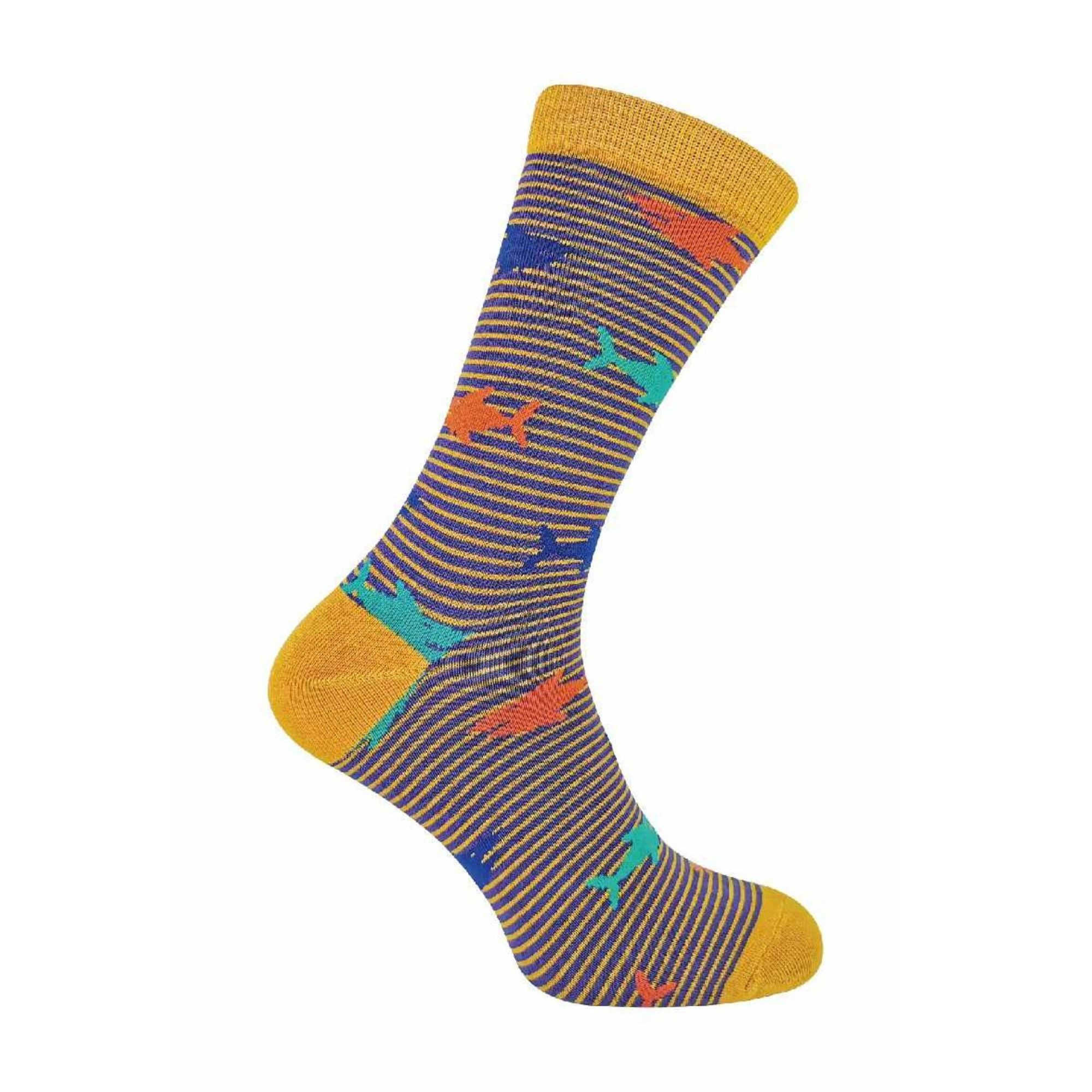 Mens Shark Socks by Mr Heron | Mens Bamboo Socks at Sock Snob UK