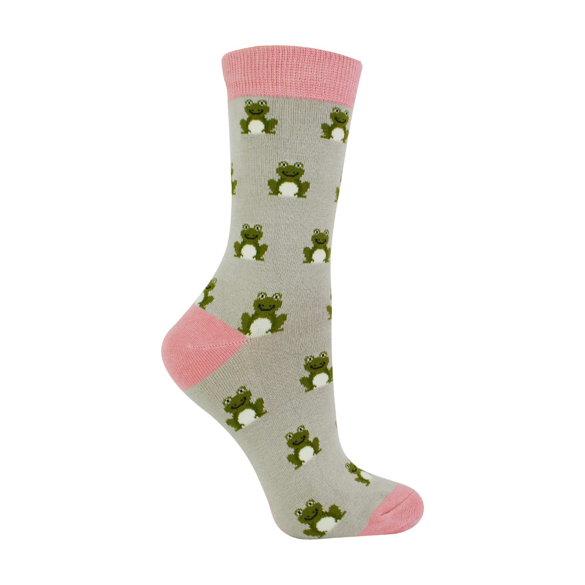 Frog Bamboo Socks for Ladies by Miss Sparrow | Novelty Animal Patterns