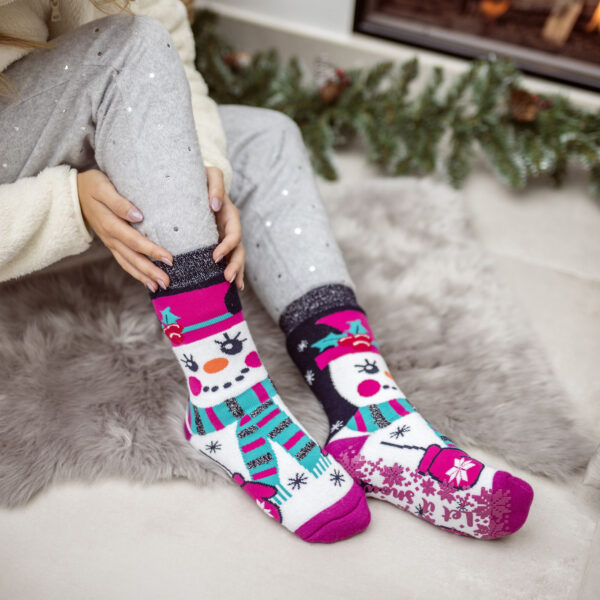 Holiday Slipper Socks with Grippers, Women